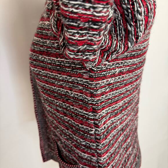 BERRETTI | Black & Red Tweed Wool Blend Knit Cardigan Sweater | Women's Medium - Picture 5 of 10